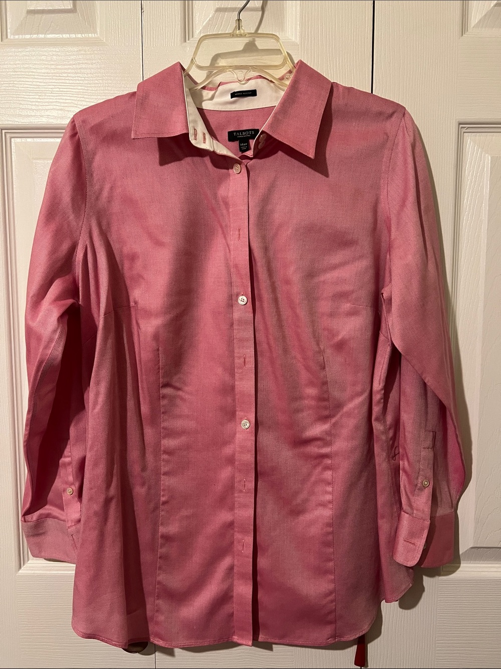 Talbots Wrinkle Resistant 100% Cotton Button Down Shirt Size 14WP EUC